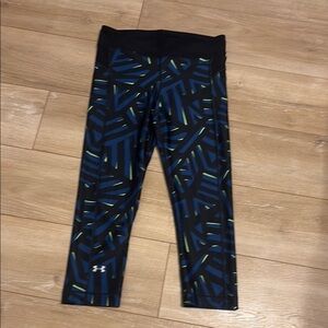 Under Armour Black and Blue Performance Capri Leggings